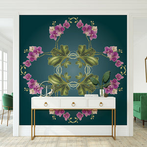 Exotic-Orchid-Botanical-Mural-Teal-by-Adrienne-Kerr.jpg