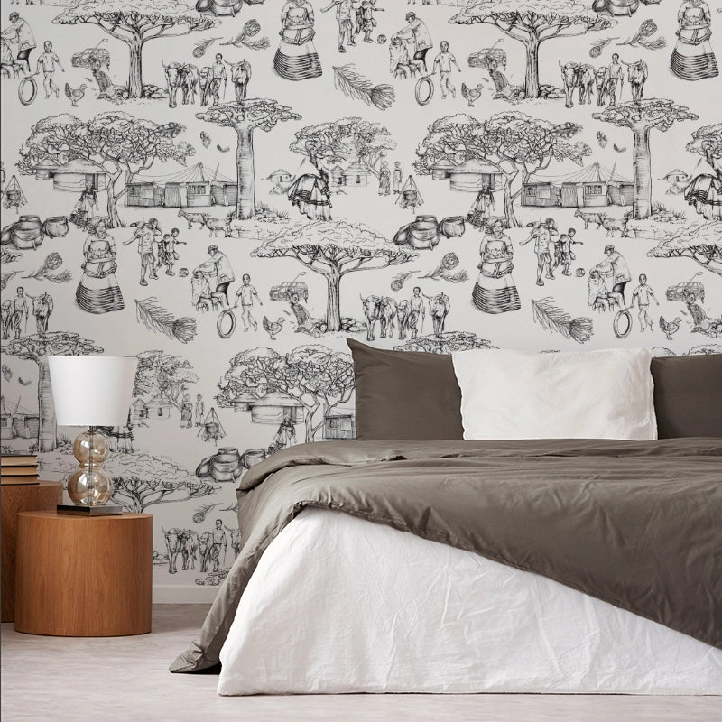 NextWall Inkwell Chateau Toile Vinyl Peel and Stick Wallpaper Roll Covers  3075 sq ft NW43300  The Home Depot