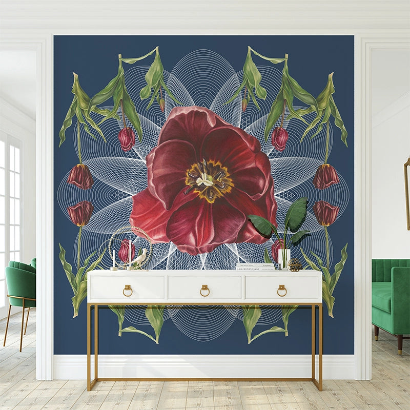 Tulip-Geo-Botanical-Mural-Indigo-by-Adrienne-Kerr-1.webp