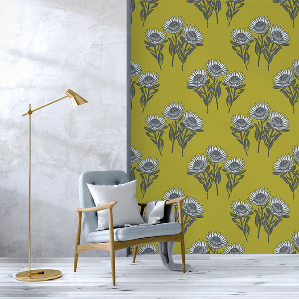 King Protea – Chartreuse Wallpaper